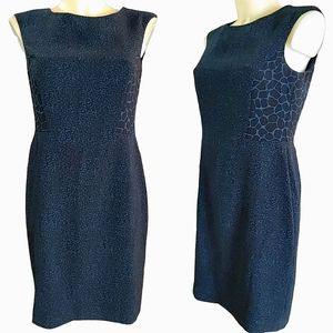 ANN TAYLOR Black &Teal Geometric Animal Print Sleeveless Business Dress